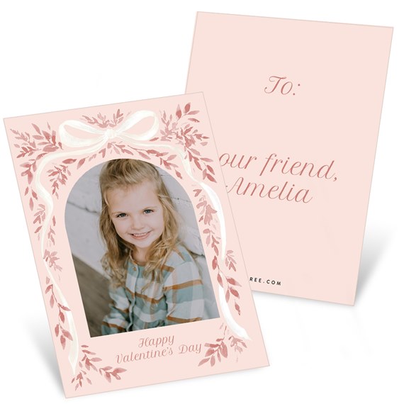 card with photo placeholder and floral design