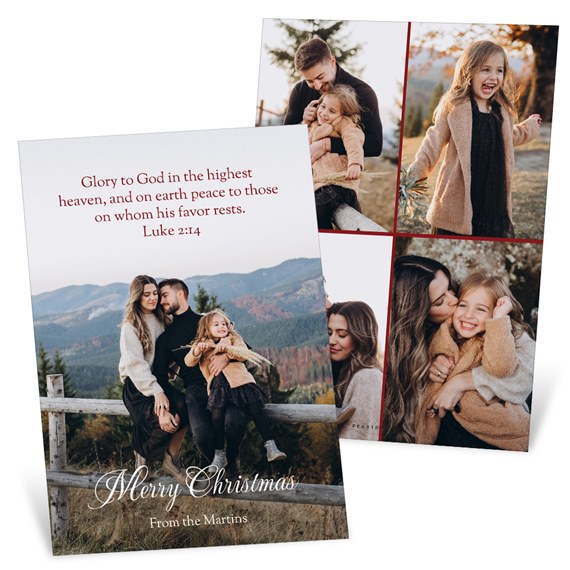 Christmas card with family photos and text