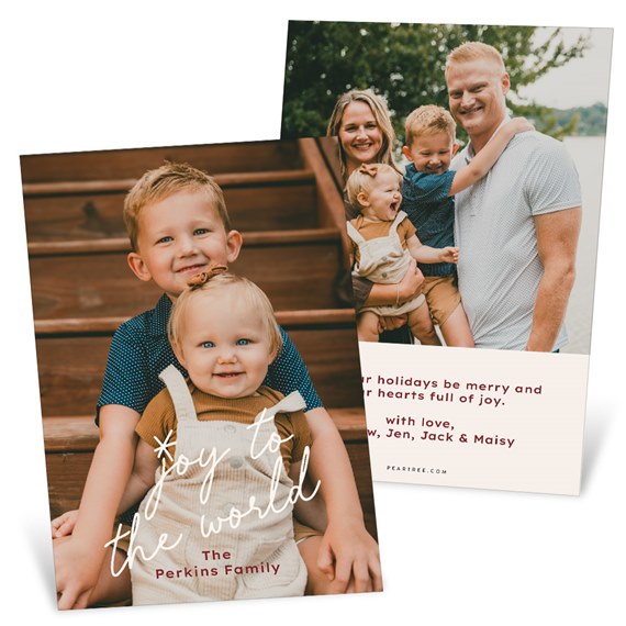 Christmas card with customizable text area and photo placeholder
