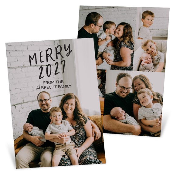 greeting card with customizable photo areas and text