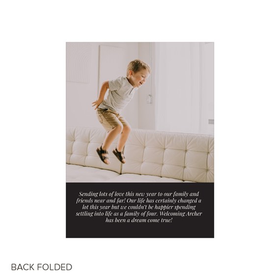 new year card with photo placeholder and customizable text area