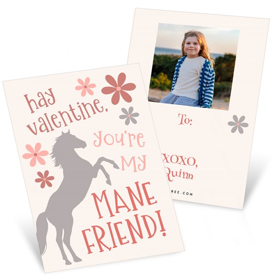 valentine card with horse silhouette and photo area