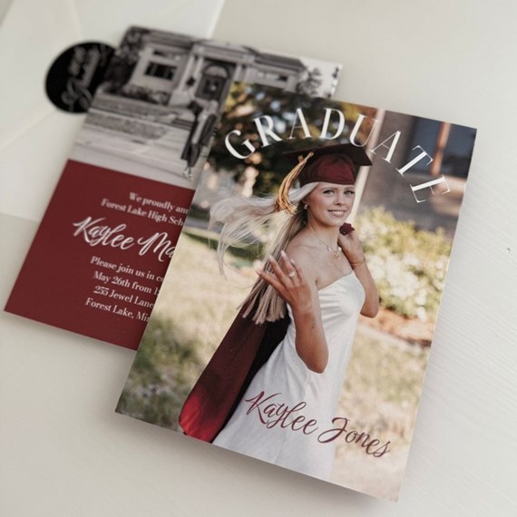 graduation invitation with photo area and customizable text