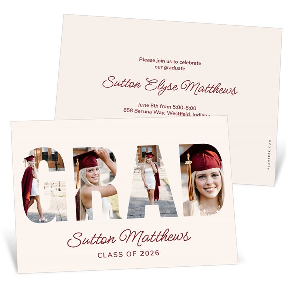 graduation invitation with photo area