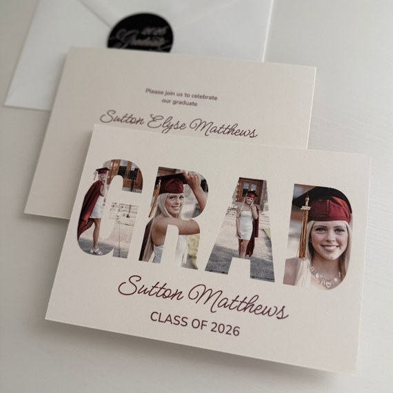 graduation invitation with photo placeholder
