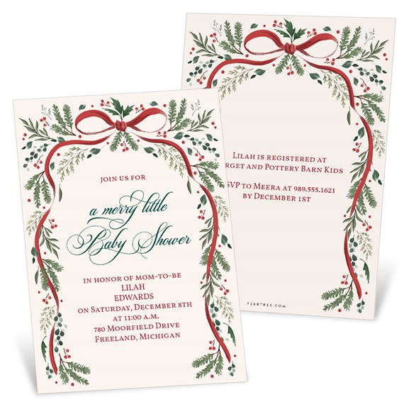 floral baby shower invitation with photo area