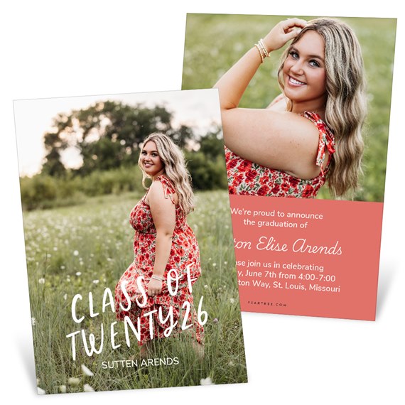 graduation announcement card with photo area