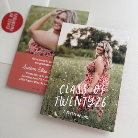 graduation announcement with photo area