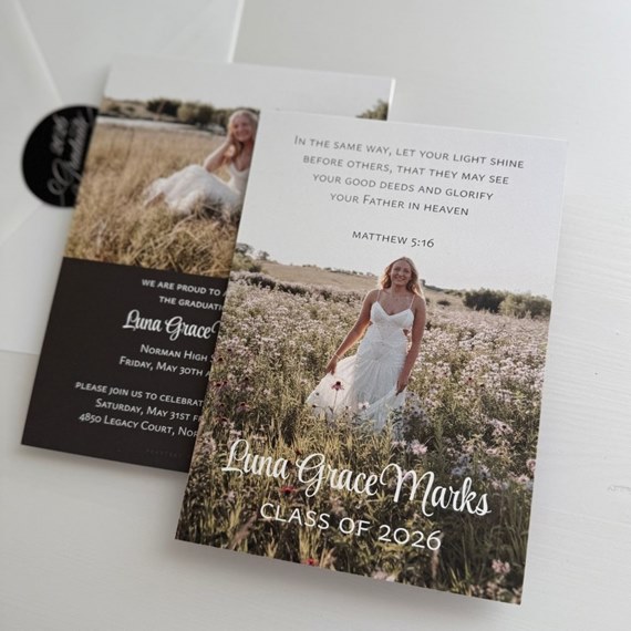 graduation invitation with photo area