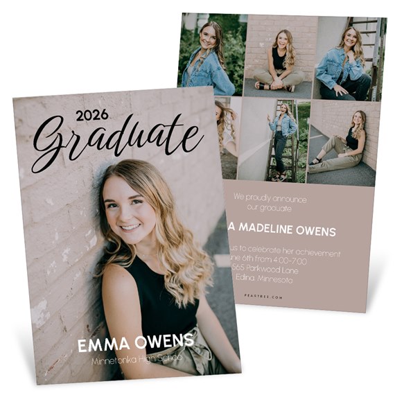 graduation invitation with photo area
