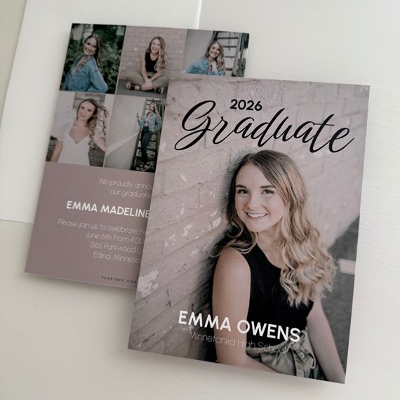 graduation invitation with photo area and customizable text