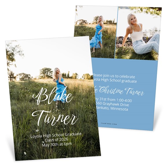 graduation party invitations with photo placeholder