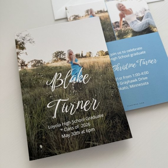 graduation invitation with photo placeholder
