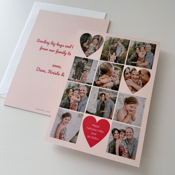 valentine's day collage card with photo placeholders