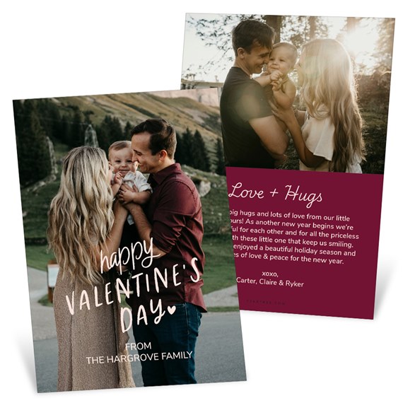 Valentine's Day card with photo area and customizable text
