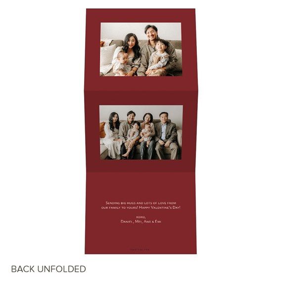 Valentine's Day card with photo placeholders and calligraphic text