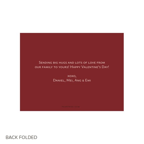 burgundy Valentine's Day card with calligraphy text