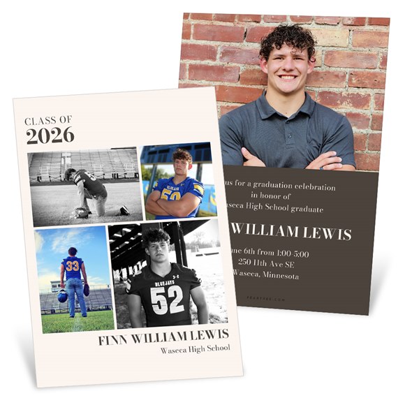 graduation party invitation with photo collage and event details