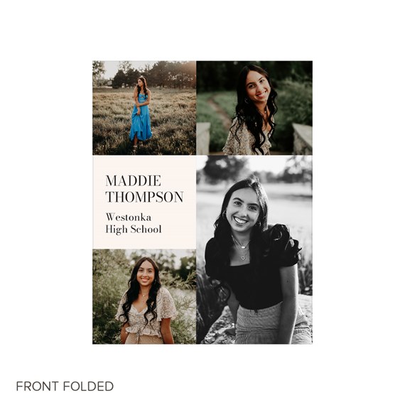 graduation invitation with photo placeholders and text area