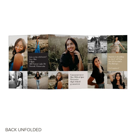 graduation invitation with photo placeholders and text