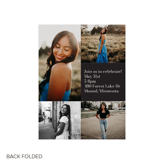 graduation party invitation with photo placeholders and event details