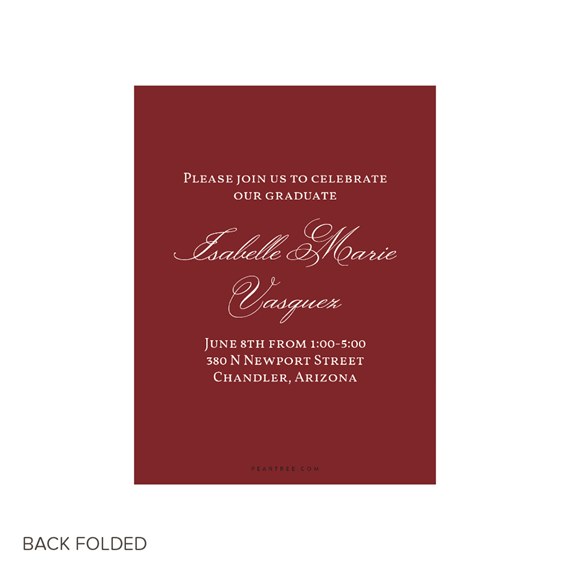 graduation announcement with calligraphy text