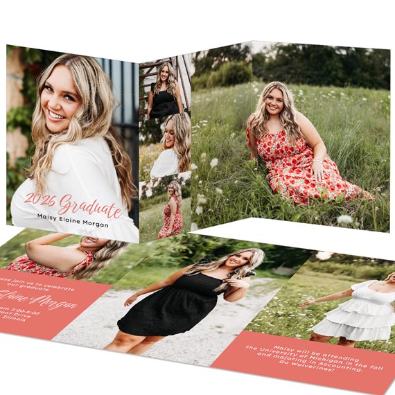 graduation invitation with photo area and customizable text