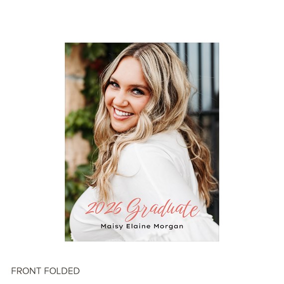 graduation invitation with photo placeholder and text