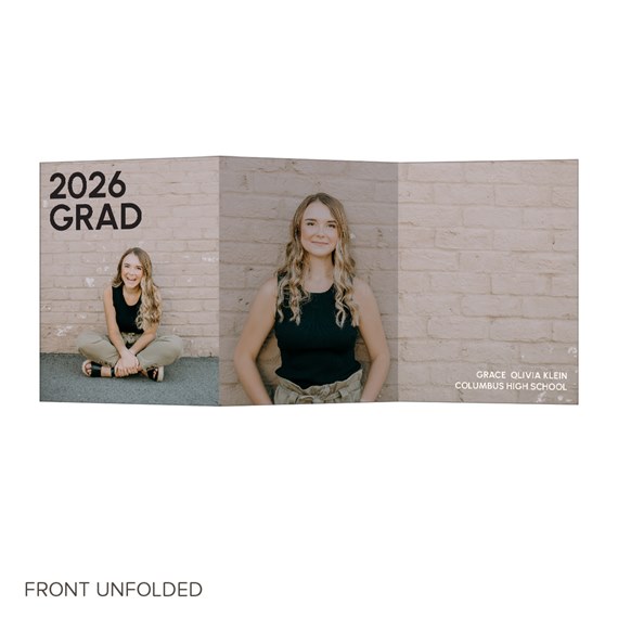 graduation invitation with photo area and text