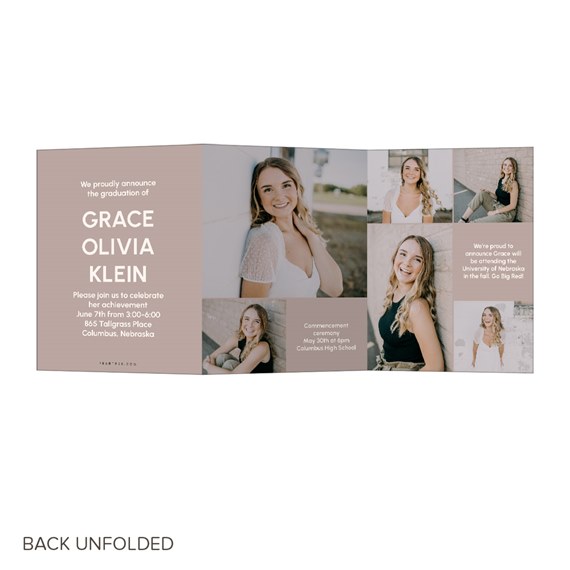 graduation invitation with photo placeholders