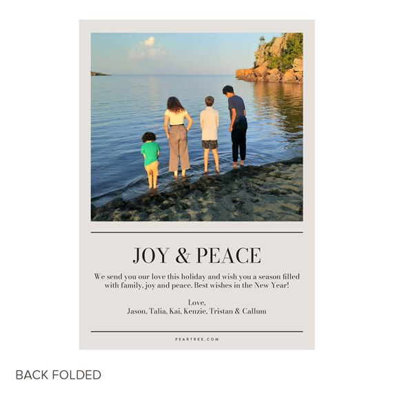 photo placeholder with text area for holiday message