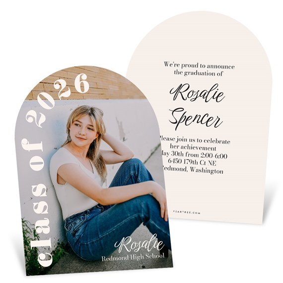 graduation invitation with photo placeholder and text area