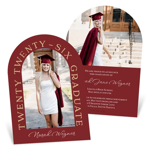 graduation invitation with photo area and event details