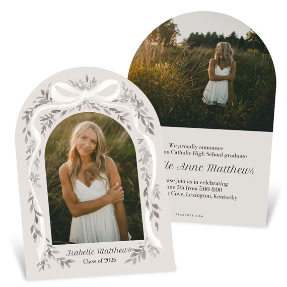 graduation invitations with photo placeholder and floral border