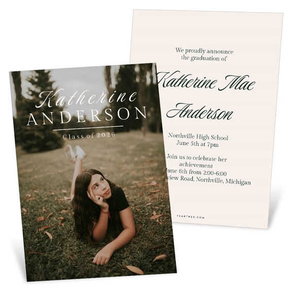 graduation announcement card with photo area