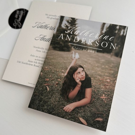 graduation announcement with photo placeholder