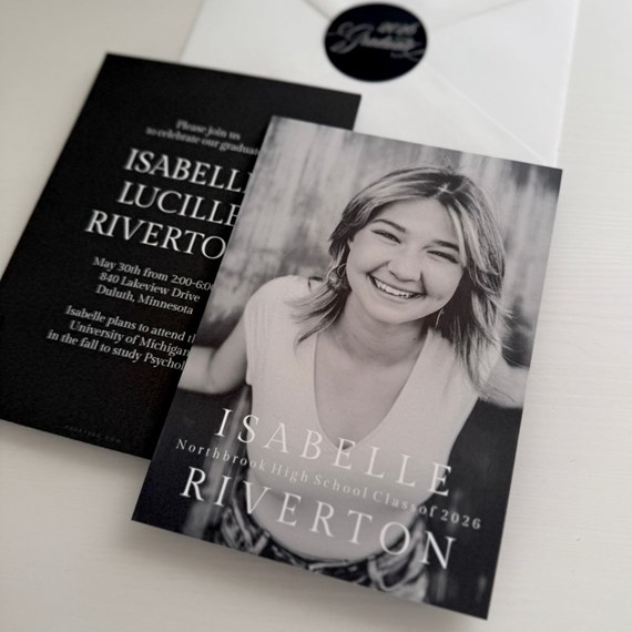 graduation invitation with photo placeholder