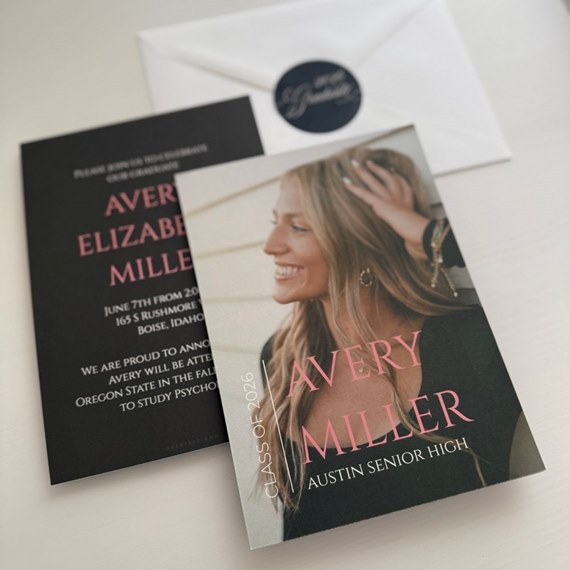 graduation invitation with photo area