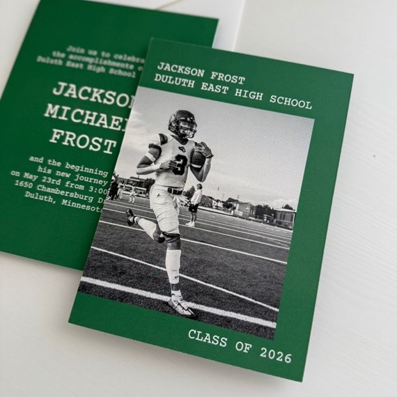 graduation announcement with photo area