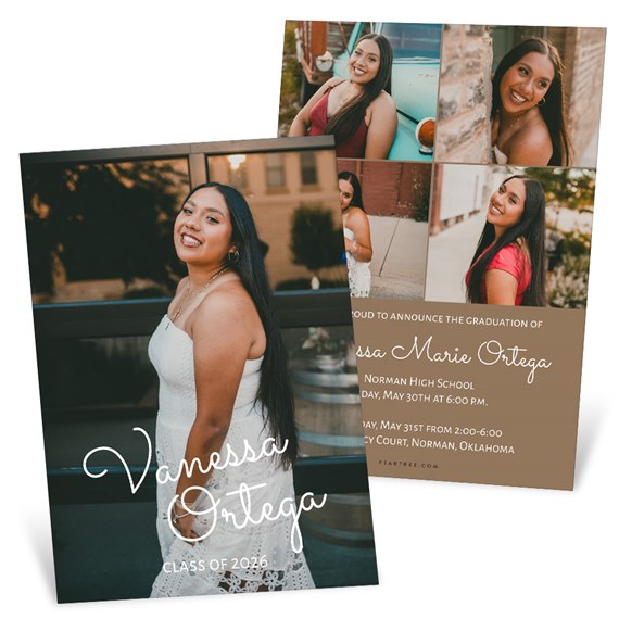graduation invitations with photo placeholders and printed text
