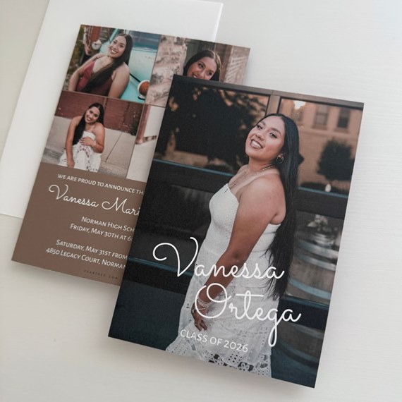 graduation invitation with photo area, customizable text area