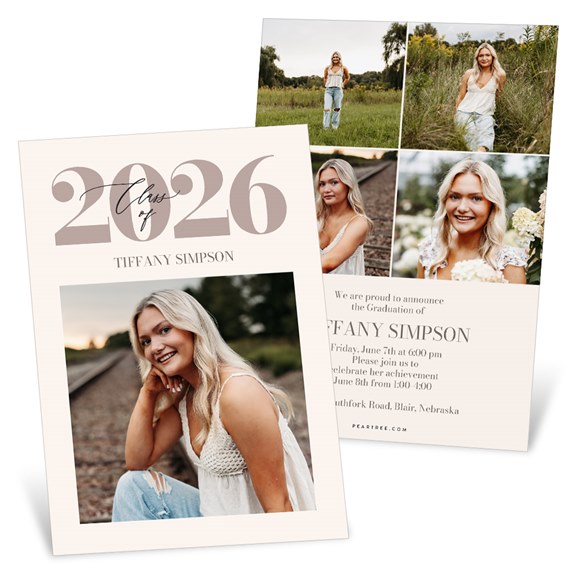 graduation announcement card with photo placeholder