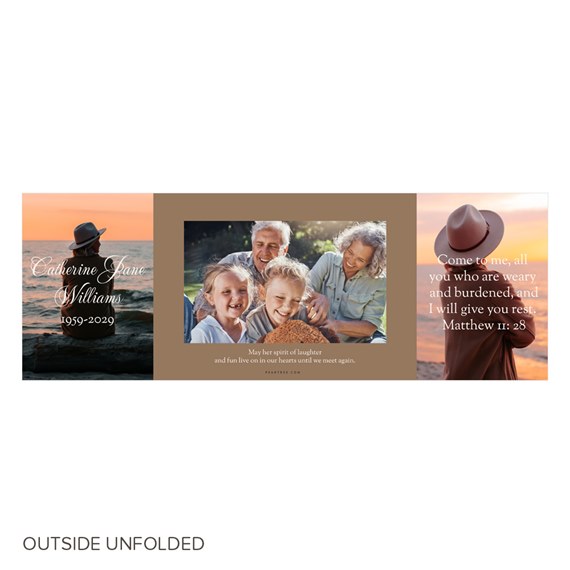 memorial card with photo area and text