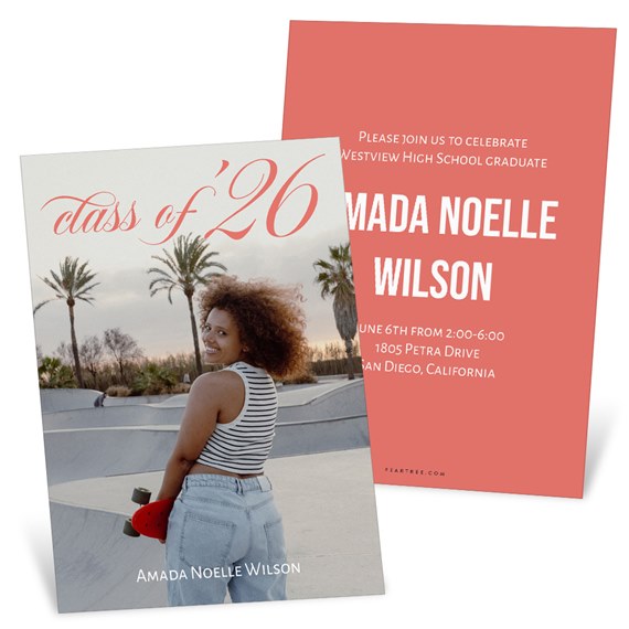 graduation invitation with photo placeholder and customizable text area