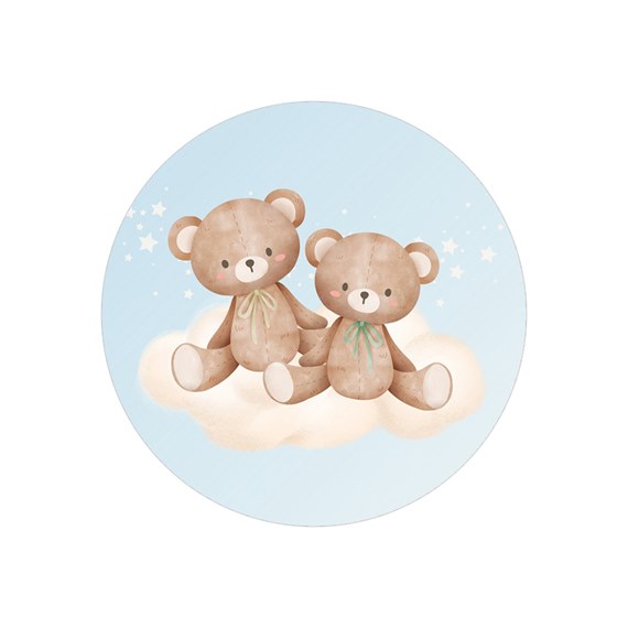 teddy bears on clouds sticker design