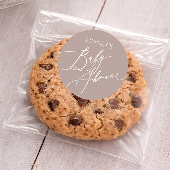 sticker on cookie bag with text placeholder