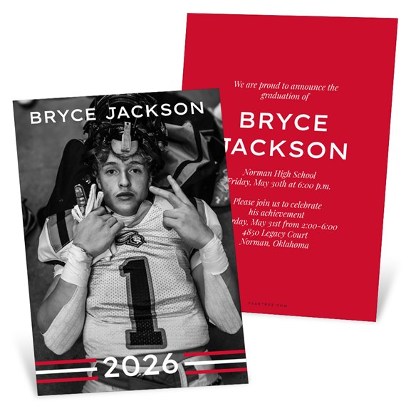 graduation party invitation with photo placeholder and event details