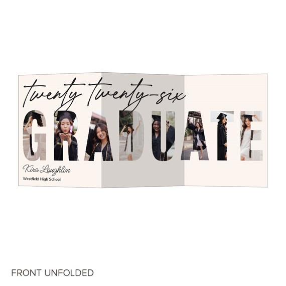 graduation announcement with photo placeholders, customizable text area