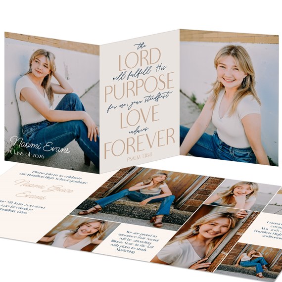 graduation invitation with photo area and decorative text