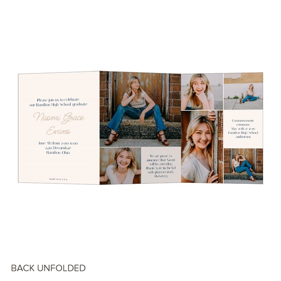 graduation party invitation with photo placeholders and event details